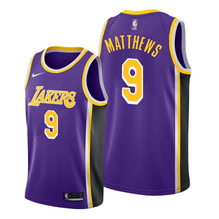Men's Los Angeles Lakers Wesley Matthews #9 NBA 2020-21 Statement Edition Purple Basketball Jersey BGR0383IK
